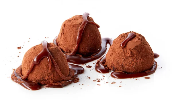Trufas de chocolate cubiertas con cacao — Foto de Stock