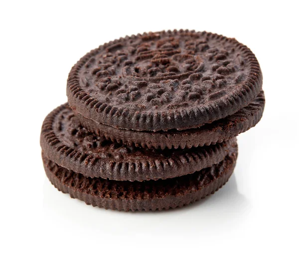 Biscoitos de chocolate no fundo branco — Fotografia de Stock