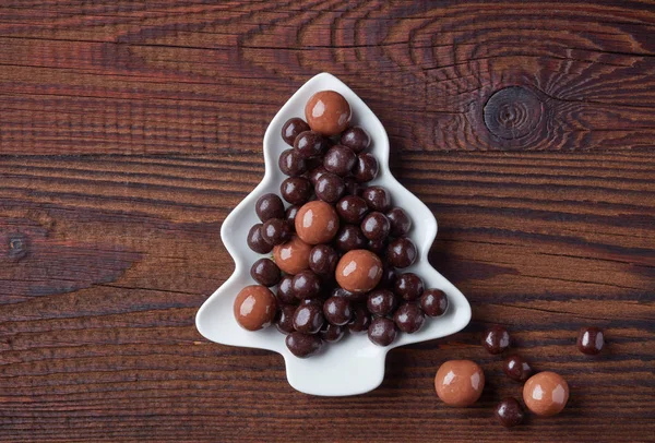 Berries covered with chocolate — Stock Photo, Image