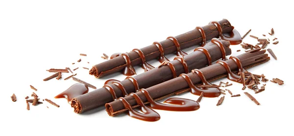 Chocolate sticks on white background — Stock Photo, Image