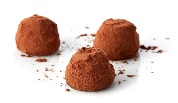 Tartufi di cioccolato ricoperti di cacao — Foto Stock