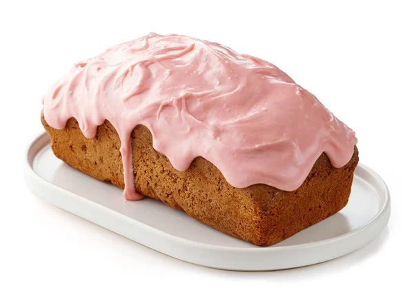 Zoet brood bedekt met frambozen witte chocolade — Stockfoto