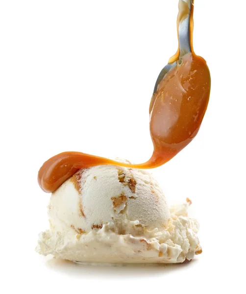 Ice cream and soft caramel — Stock Photo, Image