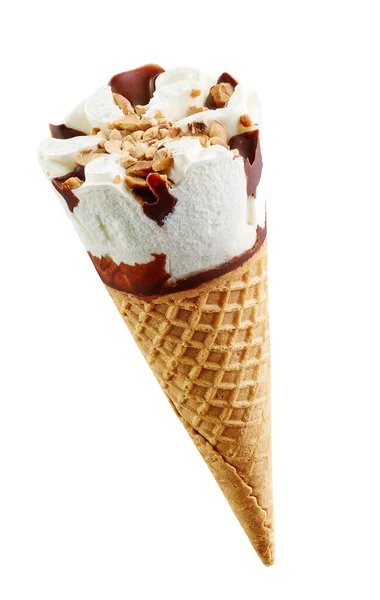 Конус Мороженого Изолирован Белом Фоне — стоковое фото