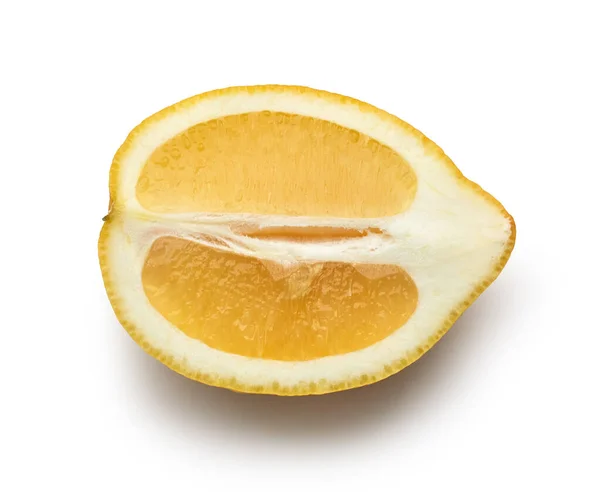 Hälften Citron Isolerad Vit Bakgrund Ovanifrån — Stockfoto