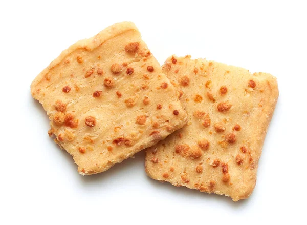 Dutch Cheese Biscuits Isolated White Background Top View — Stock Photo, Image