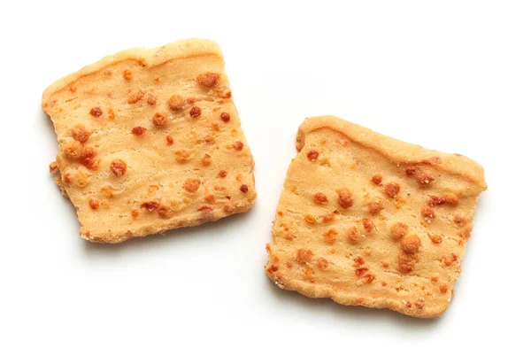 Dutch Cheese Biscuits Isolated White Background Top View — Stock Photo, Image