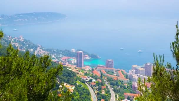 Incipality of Monaco, top view, 4K time-lapse — Stock Video