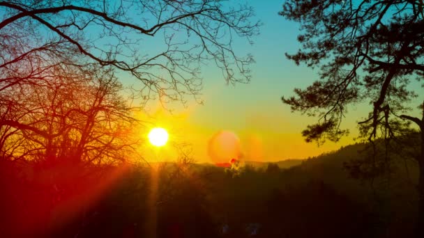 Zachód słońca zimą, 4k, time-lapse — Wideo stockowe