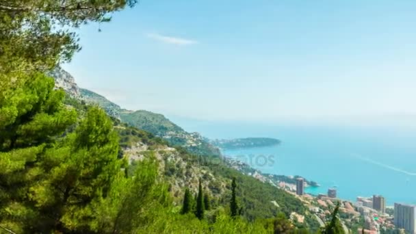 Monaco Montecarlo, 4k panoramautsikt time-lapse — Stockvideo