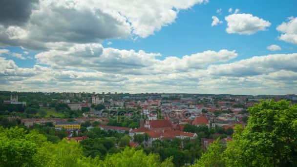 Vilna Lituania, 4K lapso de tiempo panorámico — Vídeo de stock