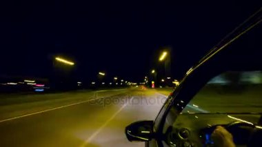Gece yol, yan görünüm, 4k hızlandırılmış
