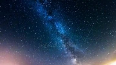 Yıldızlı gökyüzü, Samanyolu, 4k hızlandırılmış