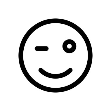 Emoji simge göz kırpıyor