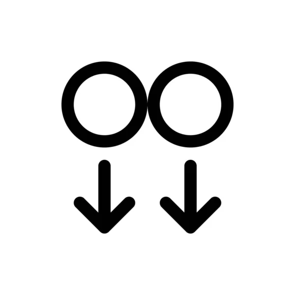 Přejeďte dvěma prsty dolů ikony — Stockový vektor