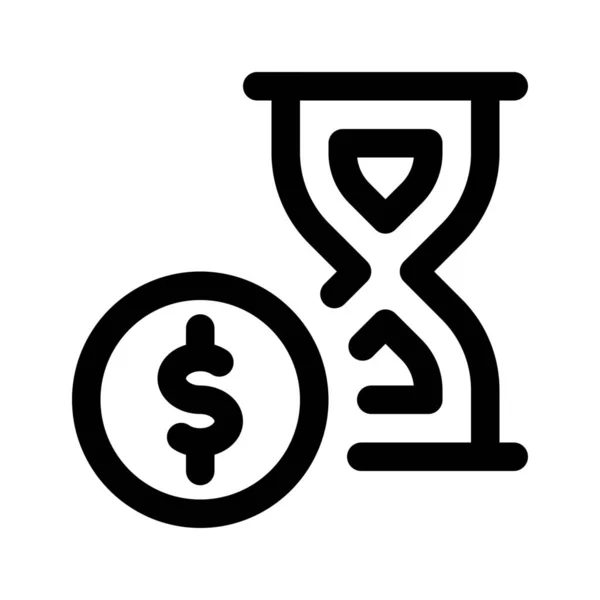 Tempo é ícone da web dinheiro — Vetor de Stock