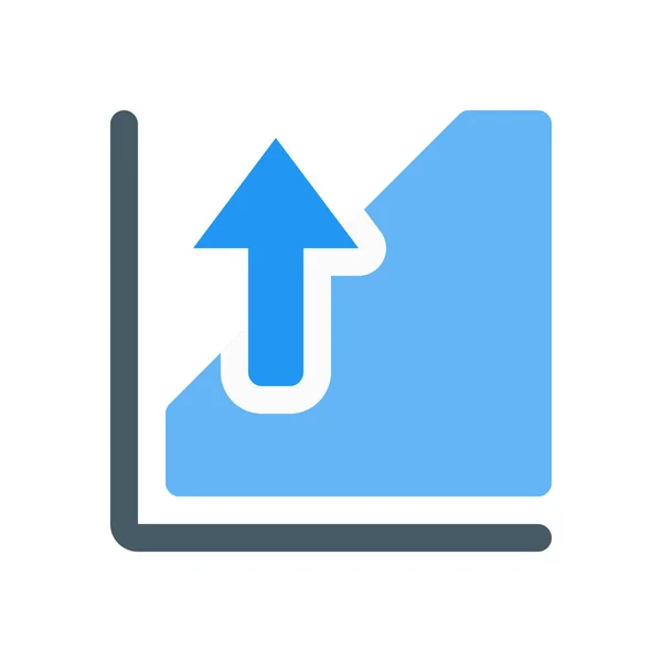 Upturn icono gráfico de área — Vector de stock