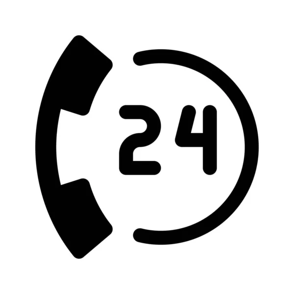 24 小时电话图标 — 图库矢量图片
