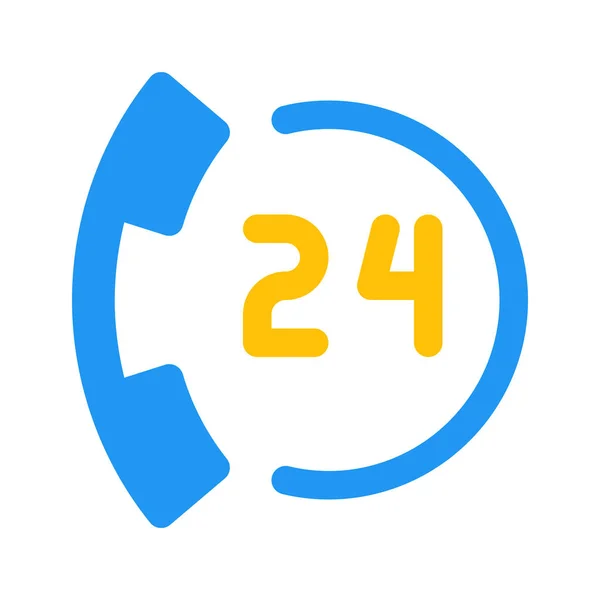 Εικονίδιο κλήση 24 ώρες — Διανυσματικό Αρχείο