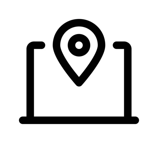 Laptop location icon — Stock Vector