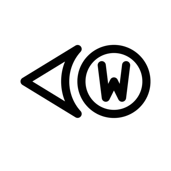 Ikona kierunek zachód — Wektor stockowy