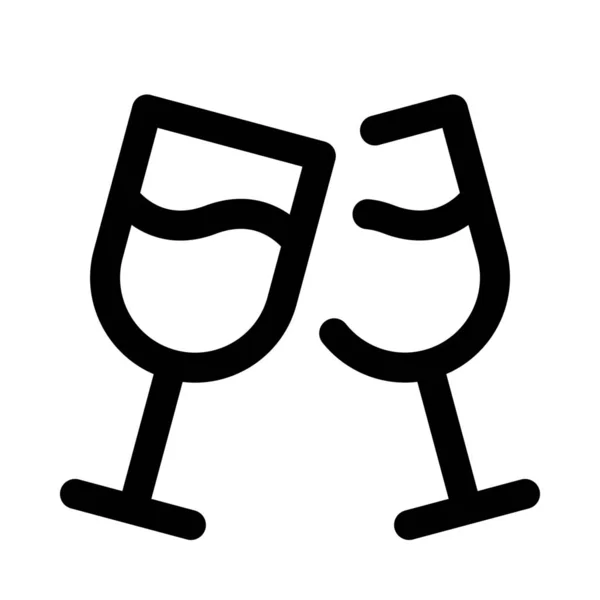 Wein-Toast-Symbol — Stockvektor