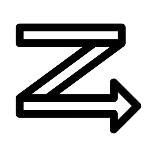 Zigzag icono de flecha — Vector de stock