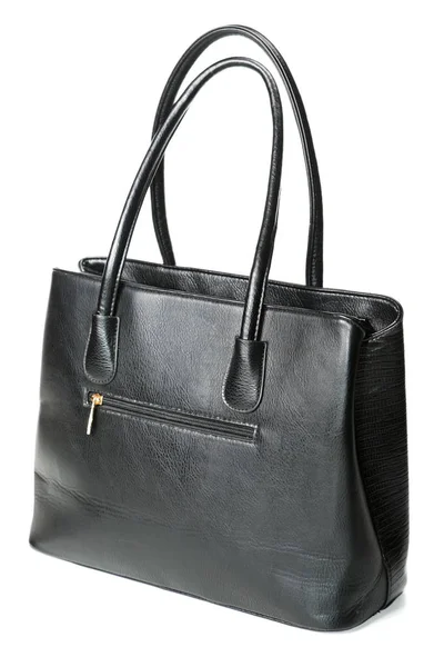 Fekete női táska elszigetelt fehér background — Stock Fotó
