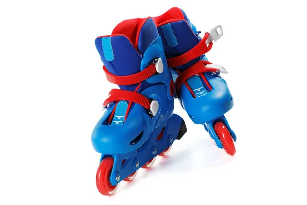 Blue roller skates isolated on white background — Stock Photo, Image