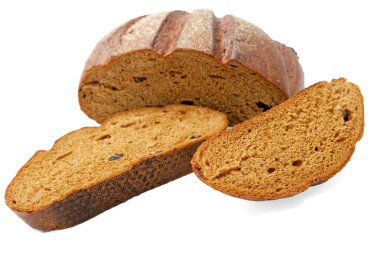 Siyah beyaz bir arka plan üzerinde izole ekmek parçaları