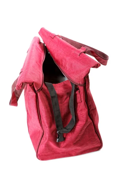 Stora rödbruna handväska isolerad på en vit bakgrund — Stockfoto