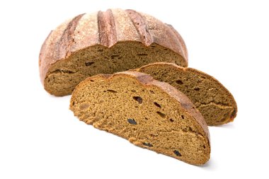 Siyah beyaz bir arka plan üzerinde izole ekmek parçaları