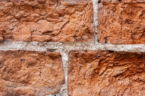 Structure of a red brick wall texture roughness — Stock Photo, Image
