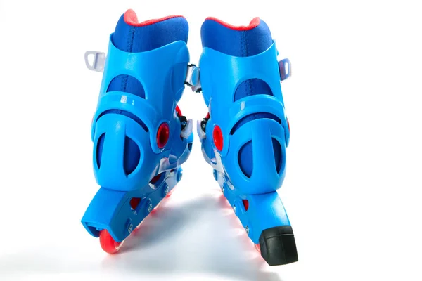 Blue roller skates isolated on white background — Stock Photo, Image