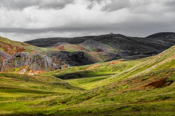 Collines nuageuses islandaises — Photo