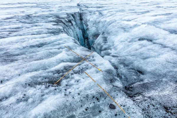 Isländischer Gletscher und Angelruten — Stockfoto
