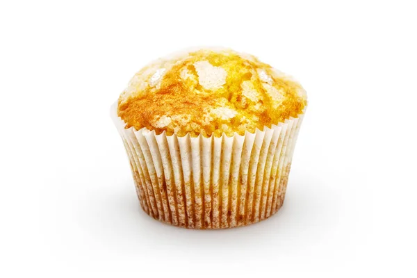 Zelfgemaakte lemon cupcake geïsoleerd op witte achtergrond — Stockfoto