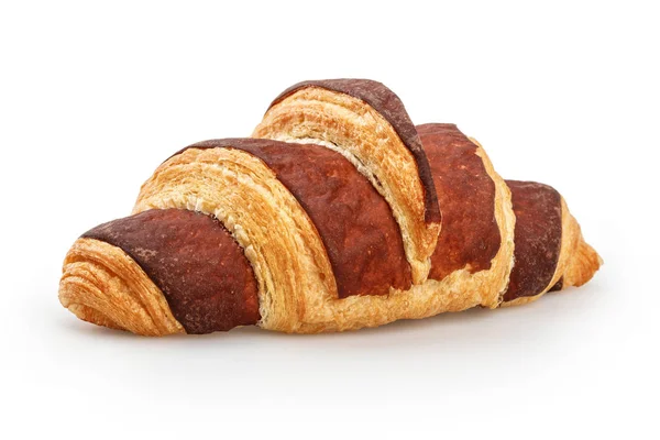 Croissant de chocolate fresco aislado sobre fondo blanco — Foto de Stock