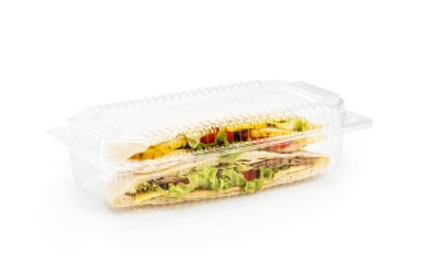 İki adet ekmek pide tavuk ve Dana beyaz izole bir dolgulu