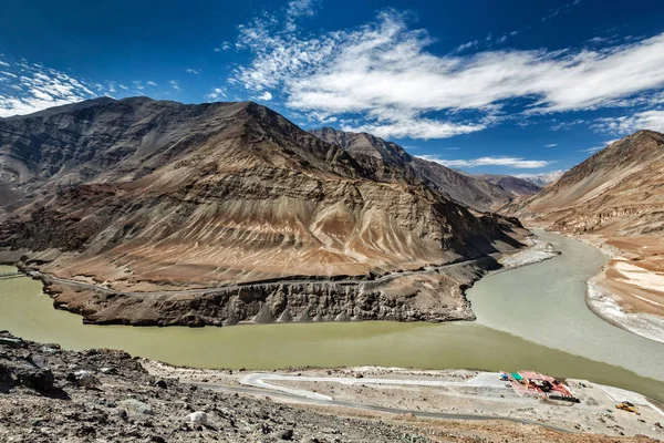 Soutoku Indu a Zanskar řeky, Ladakh — Stock fotografie