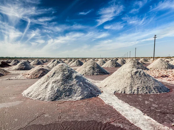 Solný důl v Sambhar Lake, Rajasthan, Indie — Stock fotografie