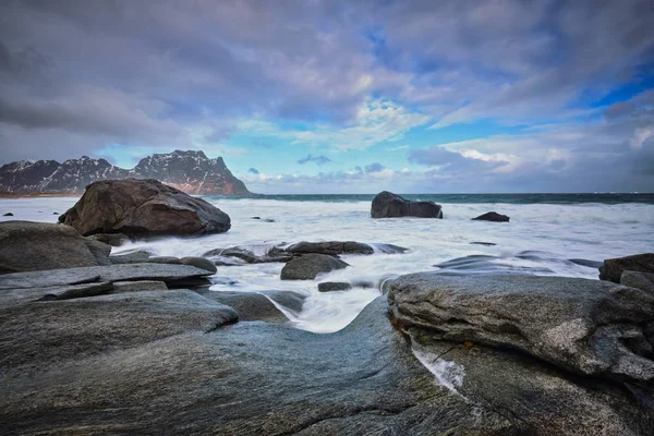 Norveç 'te fiyort plajı — Stok fotoğraf