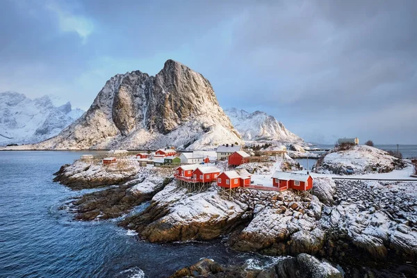 挪威Lofoten群岛Hamnoy渔村 — 图库照片
