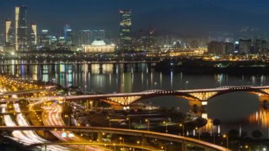 Alacakaranlık, Güney Kore Seul cityscape.
