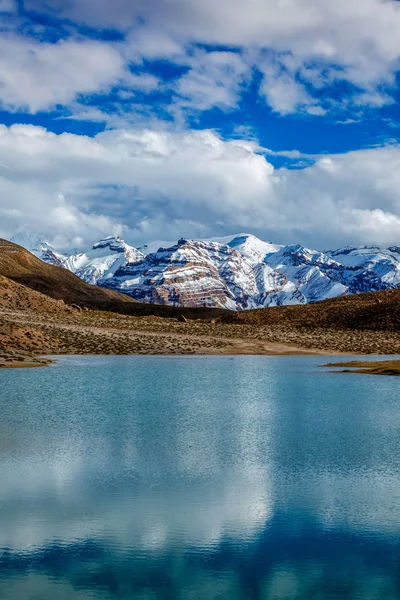 Dhankar meer in de Himalaya — Stockfoto