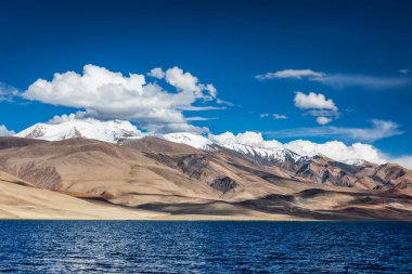 Himalayalar 'da Tso Moriri Gölü. Ladakh, Inda.