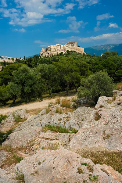 Ikoniska Parthenon-templet vid Akropolis i Aten, Grekland — Stockfoto