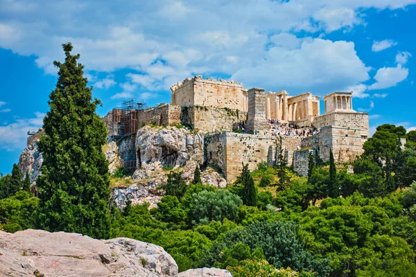 Ikoniska Parthenon-templet vid Akropolis i Aten, Grekland — Stockfoto