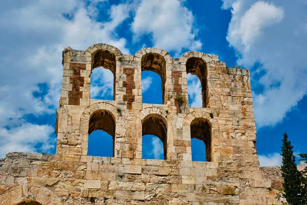 Ruiny rzymskiego teatru Odeon of Herodes Atticus. Ateny, Grecja — Zdjęcie stockowe