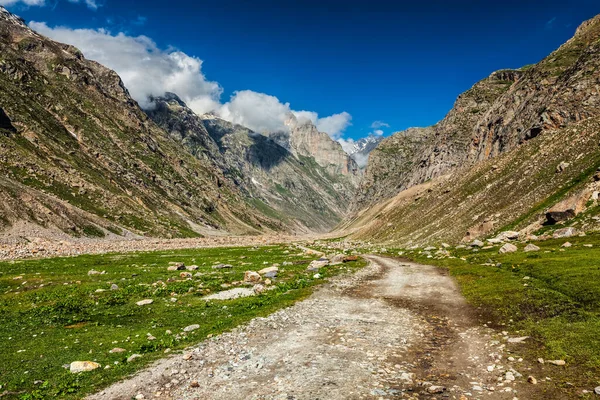Himalayalar 'da toprak yol.